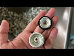 Plastic Stem Gas Lighter Refill Valve with Clear Lacquered Tinplate Mounting Cup