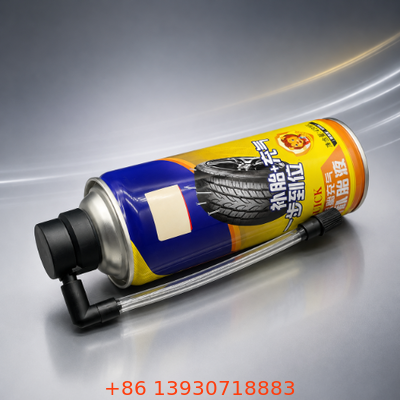One-inch Tinplate Aerosol Tire Inflator Valve with Customizable Actuator Color for Tire Maintenance