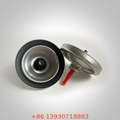 Plastic Stem Gas Lighter Valve with Clear Lacquered Tinplate Mounting Cup