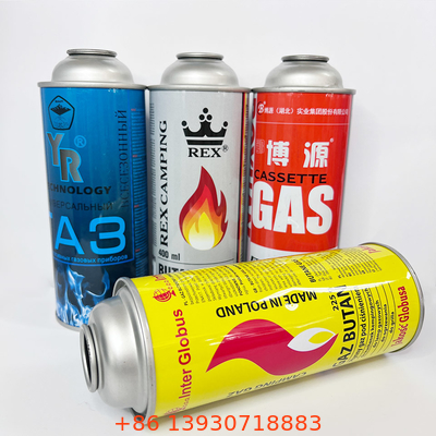 CMYK Printing Metal Butane Gas Canister 1.4 Mpa Burst Pressure