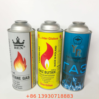 CMYK Printing Metal Butane Gas Canister 1.4 Mpa Burst Pressure