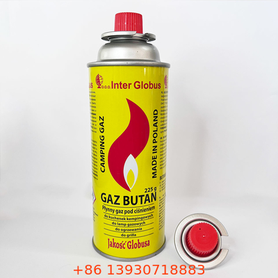 Straight wall Tinplate 220g Butane Gas Canister For Cooking baking