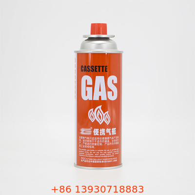 CMYK Printing Refillable Butane Gas Canister For Camping Stove 400ml Capacity