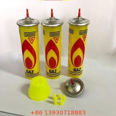 yellow Non Leakage Butane Gas Lighter Refill For Candle Lighting