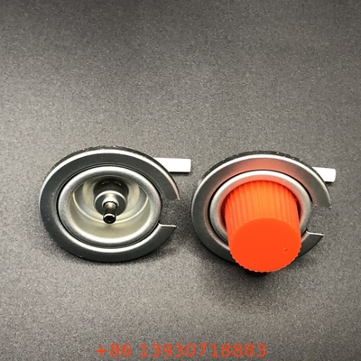Black Color Camping Gas Butane Gas Valve with Tinplate And PP Material in Black Handle