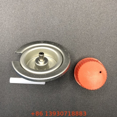 Black Color Camping Gas Butane Gas Valve with Tinplate And PP Material in Black Handle