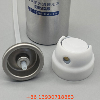 Sunscreen Aerosol Valve for Cosmetic Spray Use – Skincare Packaging Solution with Actuator – Continuous Mist Dispenser for UV Protection