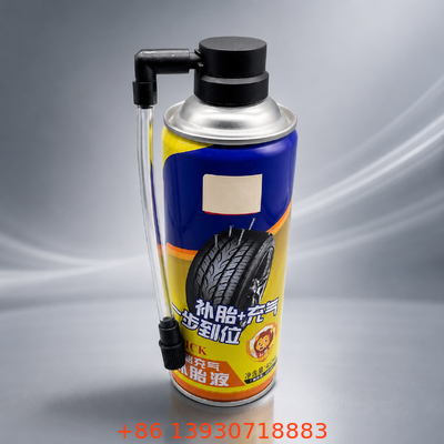 One-inch Tinplate Aerosol Tire Inflator Valve with Customizable Actuator Color for Tire Maintenance