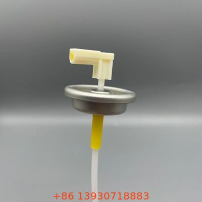 Air Freshener Metered Valve, L Shape Actuator Metered Valve, Aerosol Metered Valve With L Nozzle For Fragrance Spray Packaging, Precise Room Scent Dispensing Component