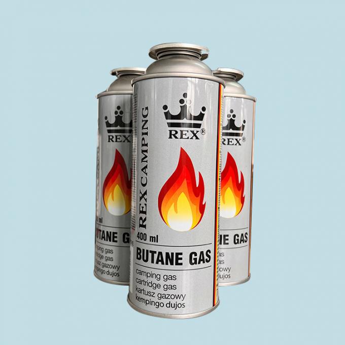 Leak Free Tinplate Butane Propane Gas Canister Butane Fuel Can 65mm