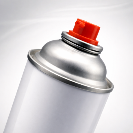 Front view of 360° aerosol spray valve